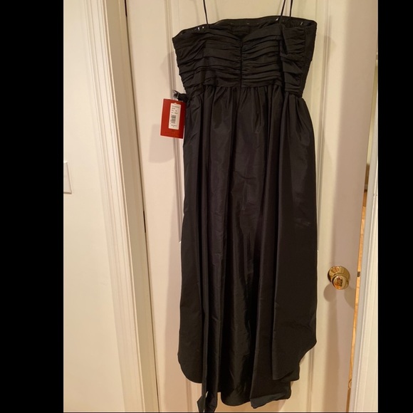 NWT Taffeta high low black strapless dress 14 - Picture 3 of 8